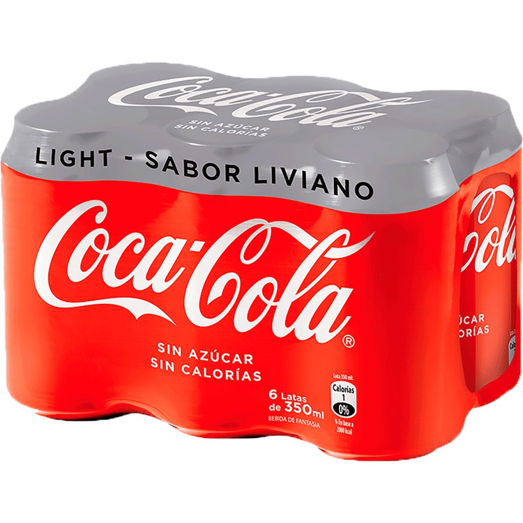 Bebidas Light Lata Coca-Cola 6 un x 350 ml