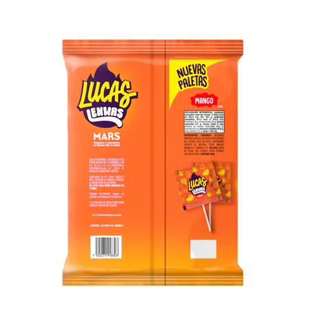 Chupetes Lenwas Mango Lucas 40 x 14 g