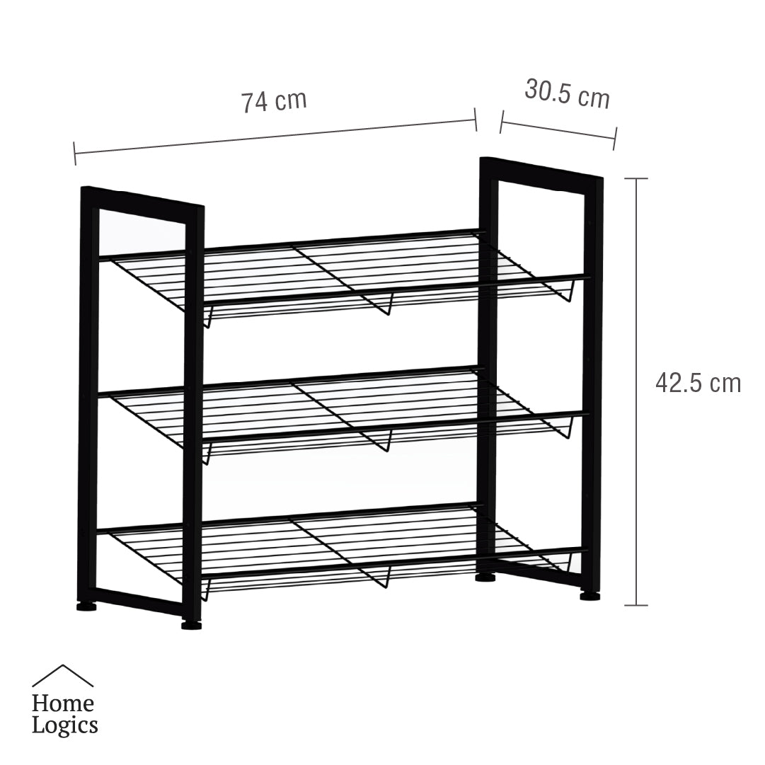Rack Organizador Zapatos 3 Niveles Acero Home Logics 1 un