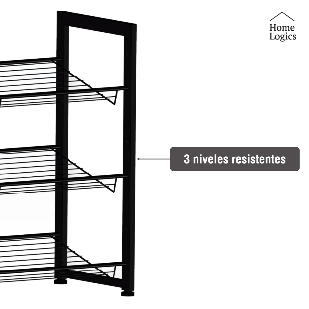 Rack Organizador Zapatos 3 Niveles Acero Home Logics 1 un