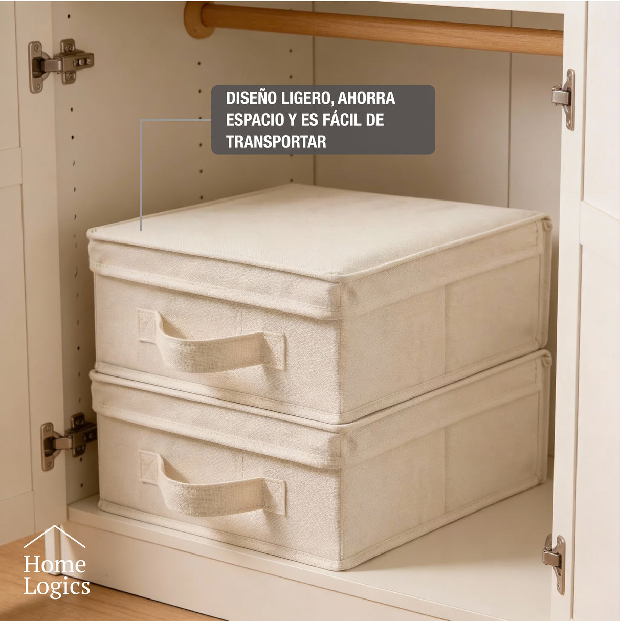 Caja de almacenamiento 30x30x16 cm Home Logics 1 un