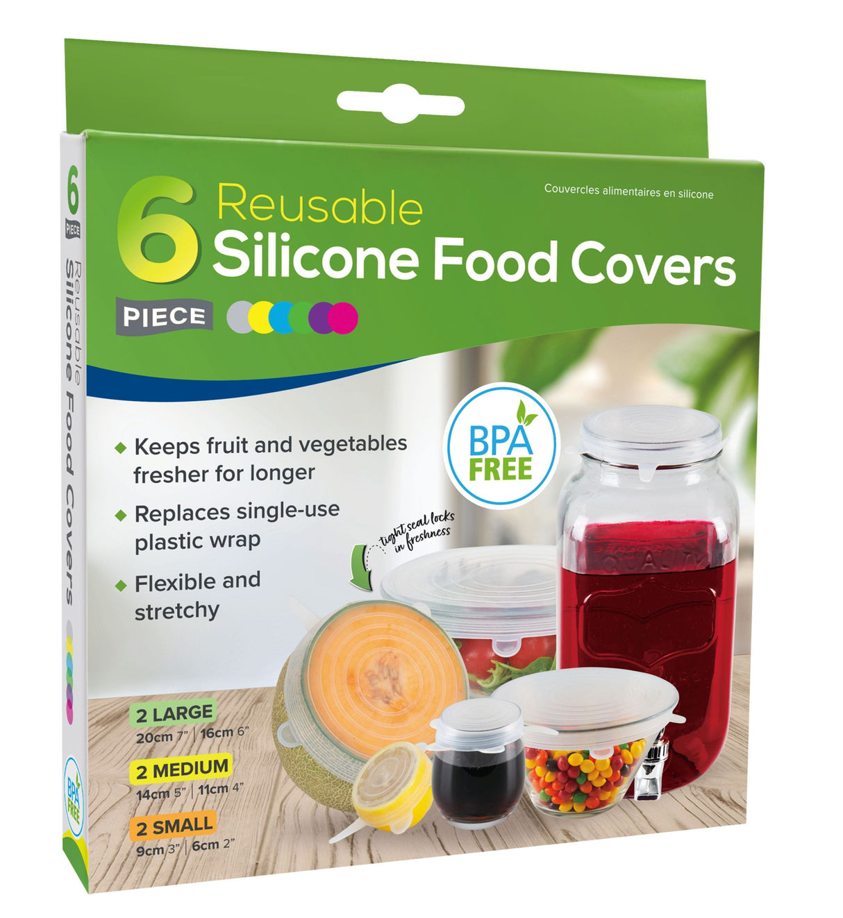 Set 6 Tapas Reutilizables de Silicona 1 un