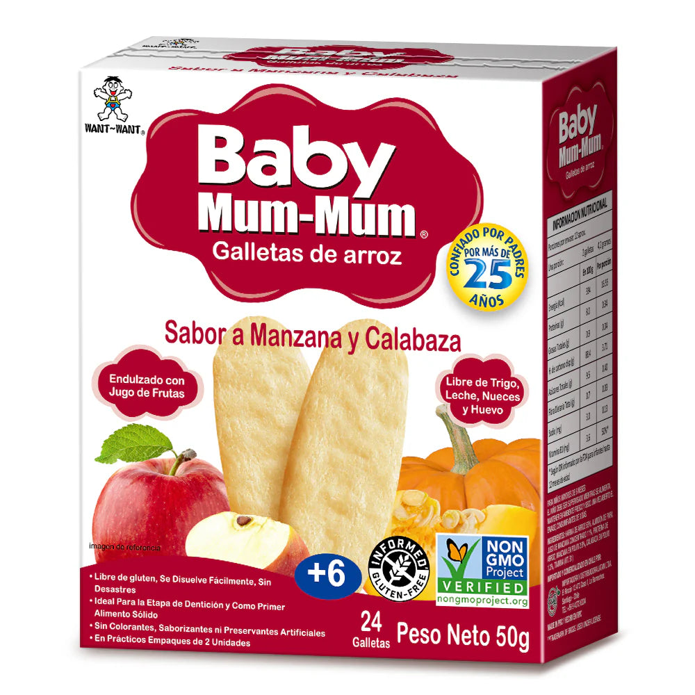Galletas de Arroz Sabor Apple&Pumpkin Baby Mum Mum 50 g