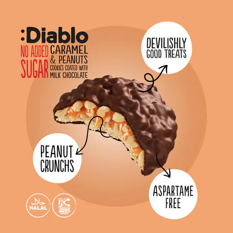 Galletas Chocolate Centro Caramelo Maní sin Azúcar :Diablo 100 g