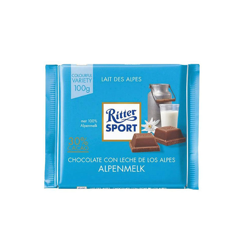 Barra Chocolate Leche Alpes 30% Ritter Sport 100 g