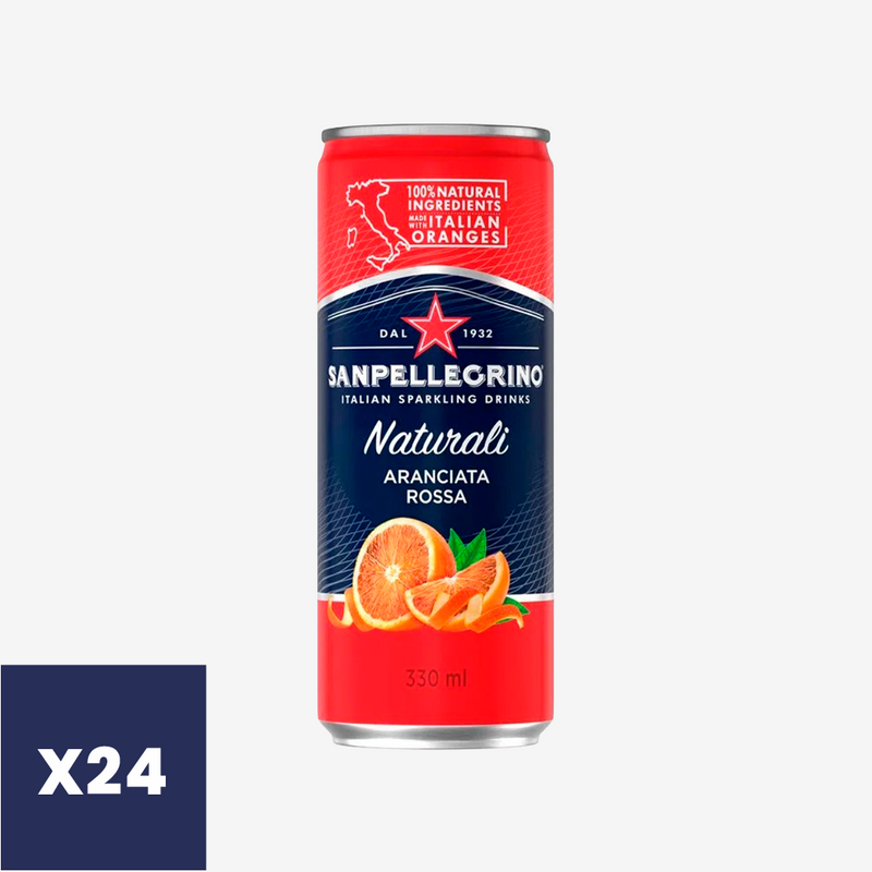 Agua Saborizada con Gas Aranciata Rossa Lata San Pellegrino 24 un x 330 ml