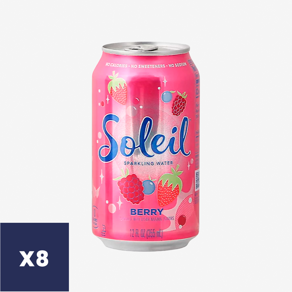 Agua Saborizada con Gas Berry Soleil 8 x 355 ml