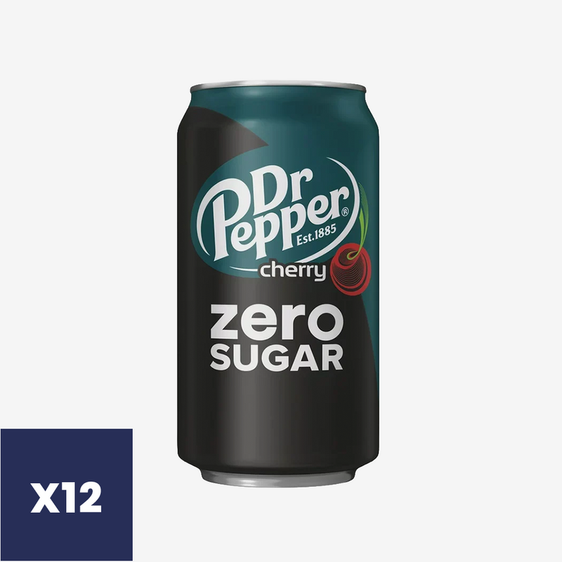 Bebida Zero Cherry Lata Dr. Pepper 12 un x 355 ml
