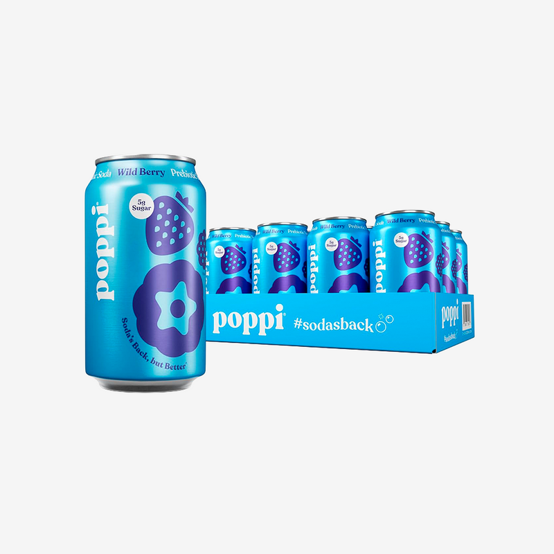 Bebida Prebiotic Wild Berry Lata Poppi 12 x 355 ml