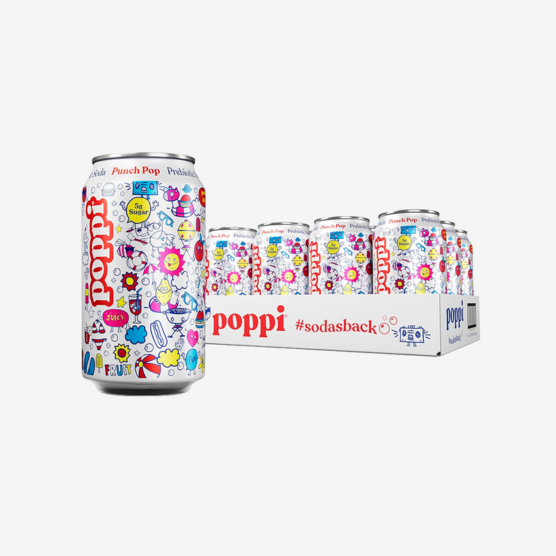 Bebida Prebiotic Punch Pop Lata Poppi 12 x 355 ml