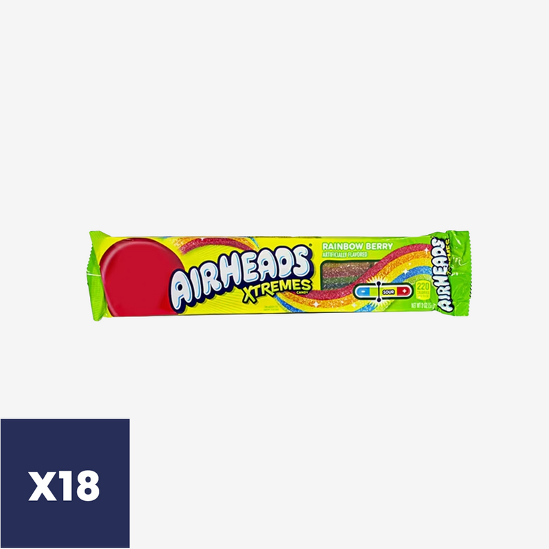 Gomitas Ácidas Arcoiris en Caja Airheads 18 un x 57 g