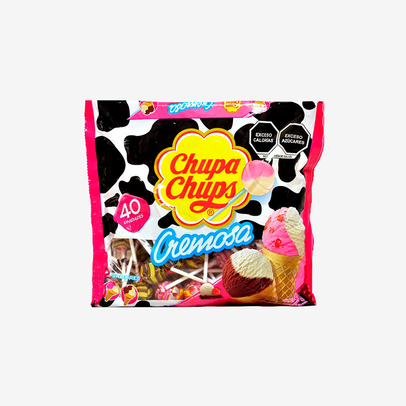 Chupetes Manchas Cremosas Choco Vainilla Frutilla Chupa Chups 40 un x 12 g