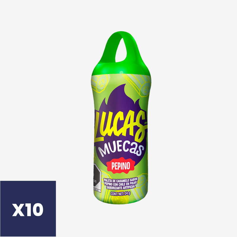 Chupete de Caramelo Pepino Lucas Muecas 10 un x 24 g