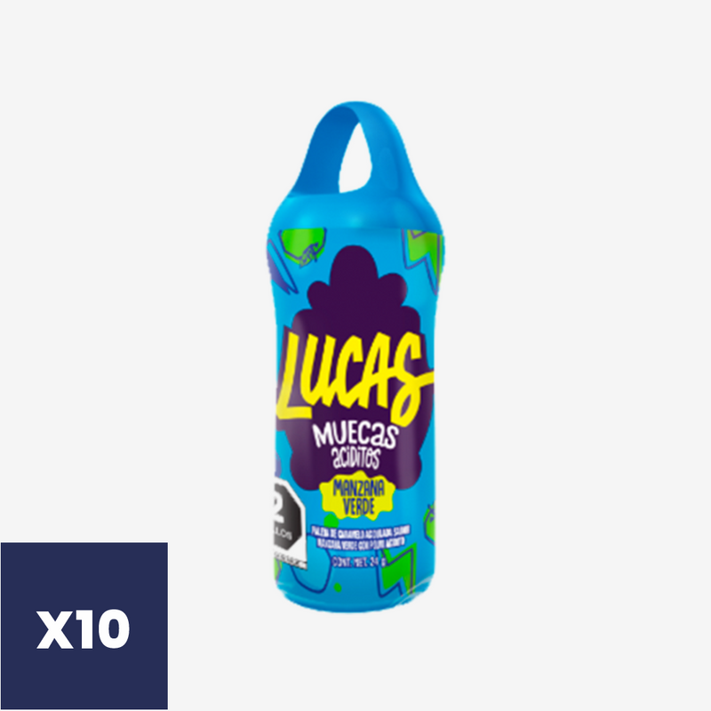 Chupete de Caramelo Ácidos Lucas Muecas 10 un x 24 g