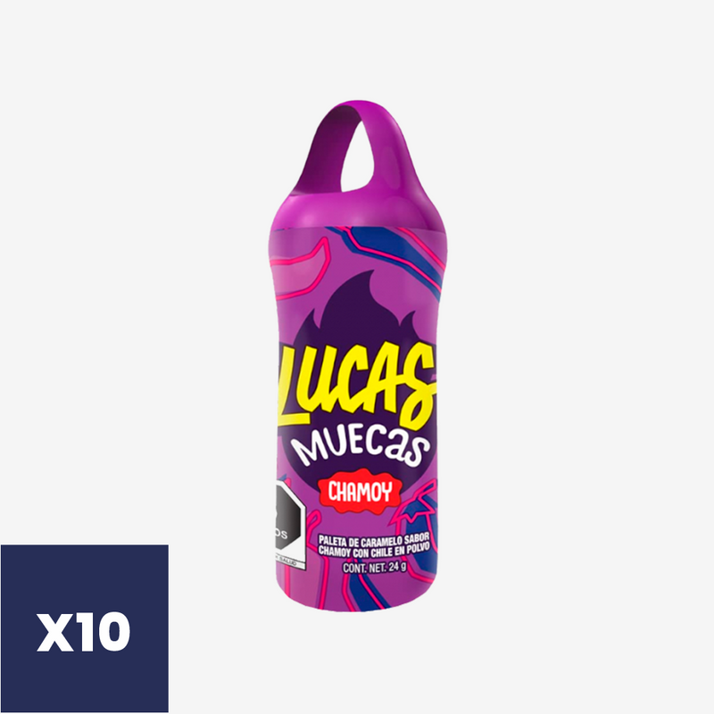 Chupete de Caramelo Chamoy Lucas Muecas 10 un x 24 g