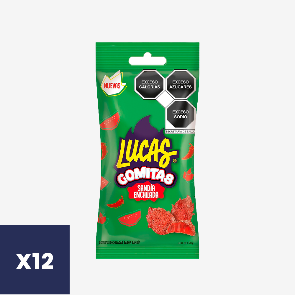 Gomitas Sandía Enchilado Lucas 12 x 70 g