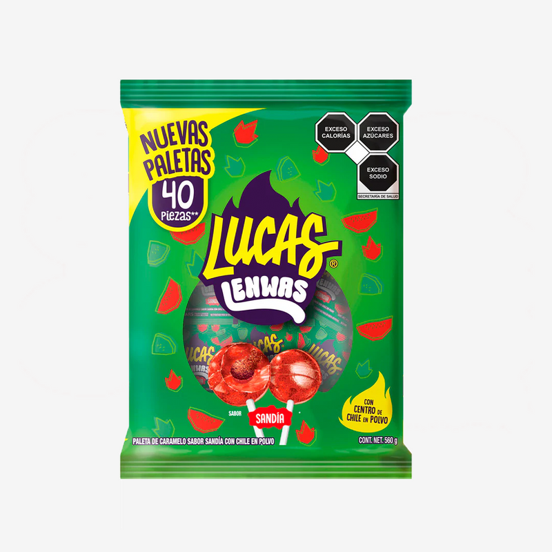 Chupetes Lenwas Sandía Lucas 40 x 14 g