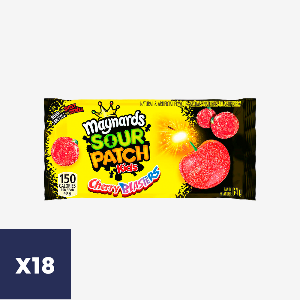 Gomitas Sour Patch Kids Cherry Blasters Maynards 18 x 64 g