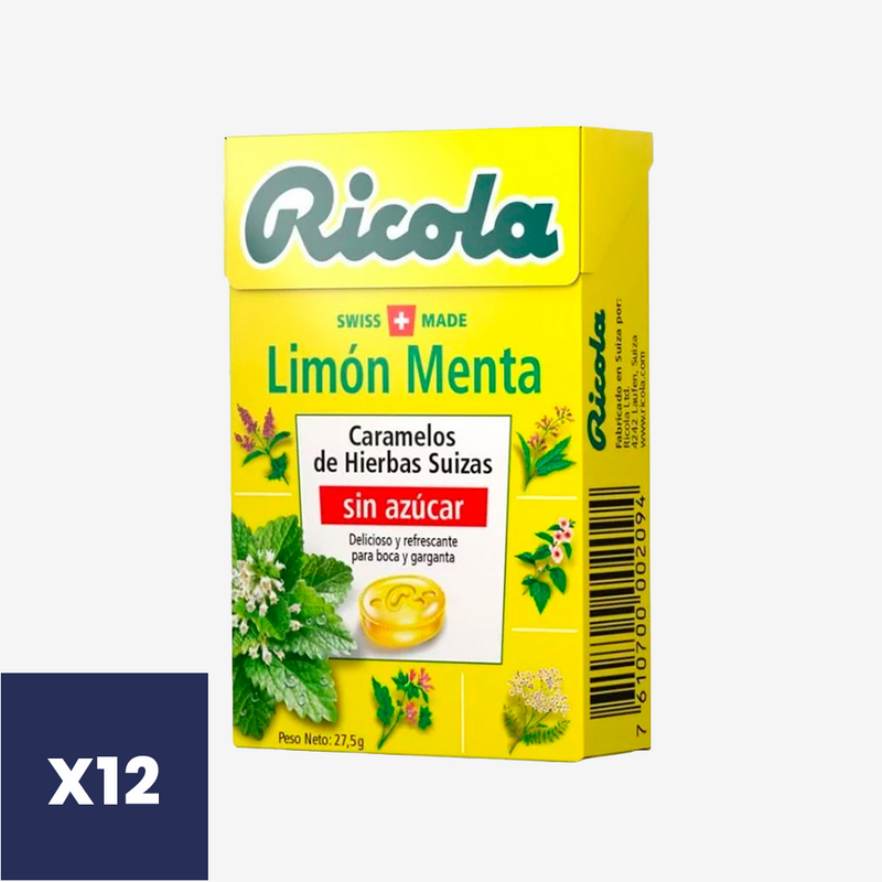 Caramelos sin Azúcar Limón Menta Ricola 20 x 27,5 g