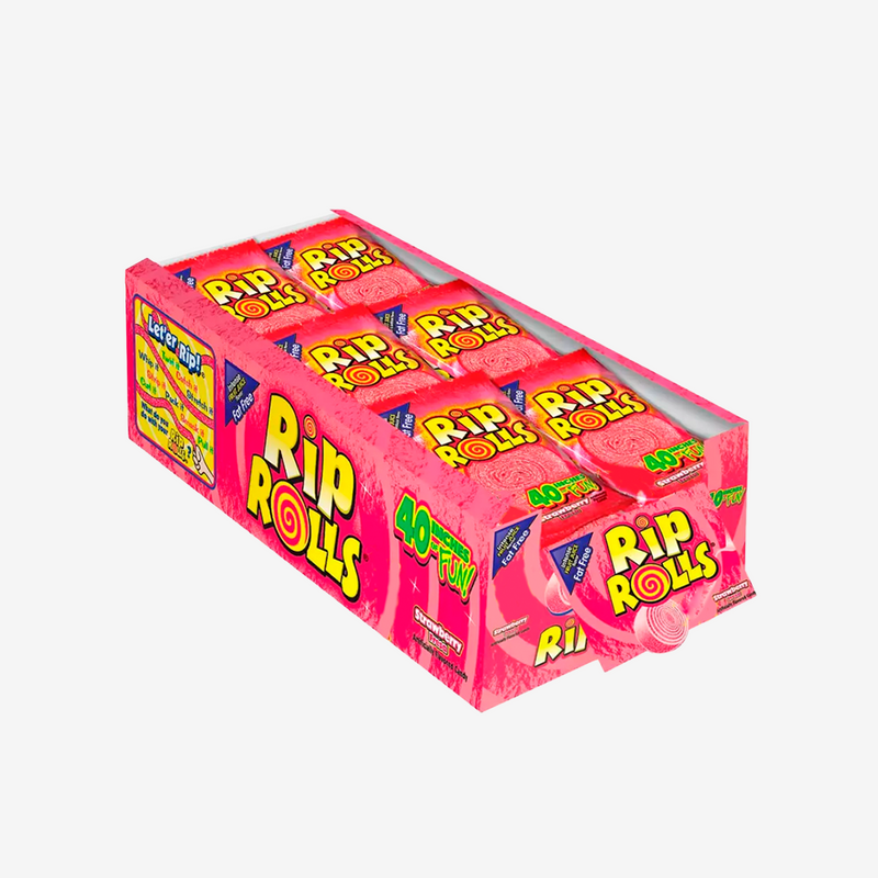 Gomitas Enrolladas Frutilla Rip Rolls 24 un x 40 g