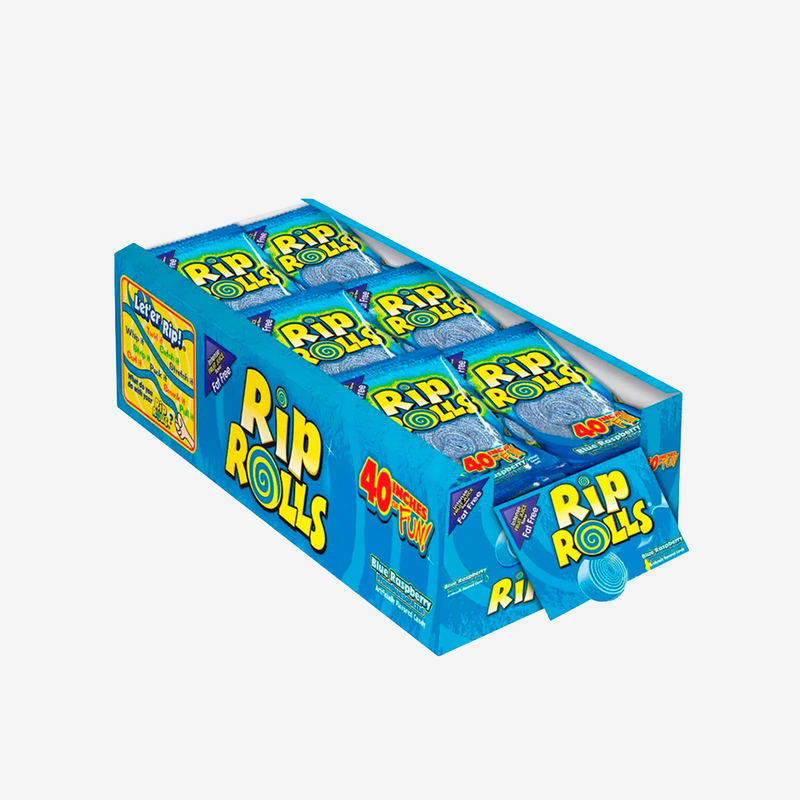 Gomitas Enrolladas Frambuesa Azul Rip Rolls 24 un x 40 g