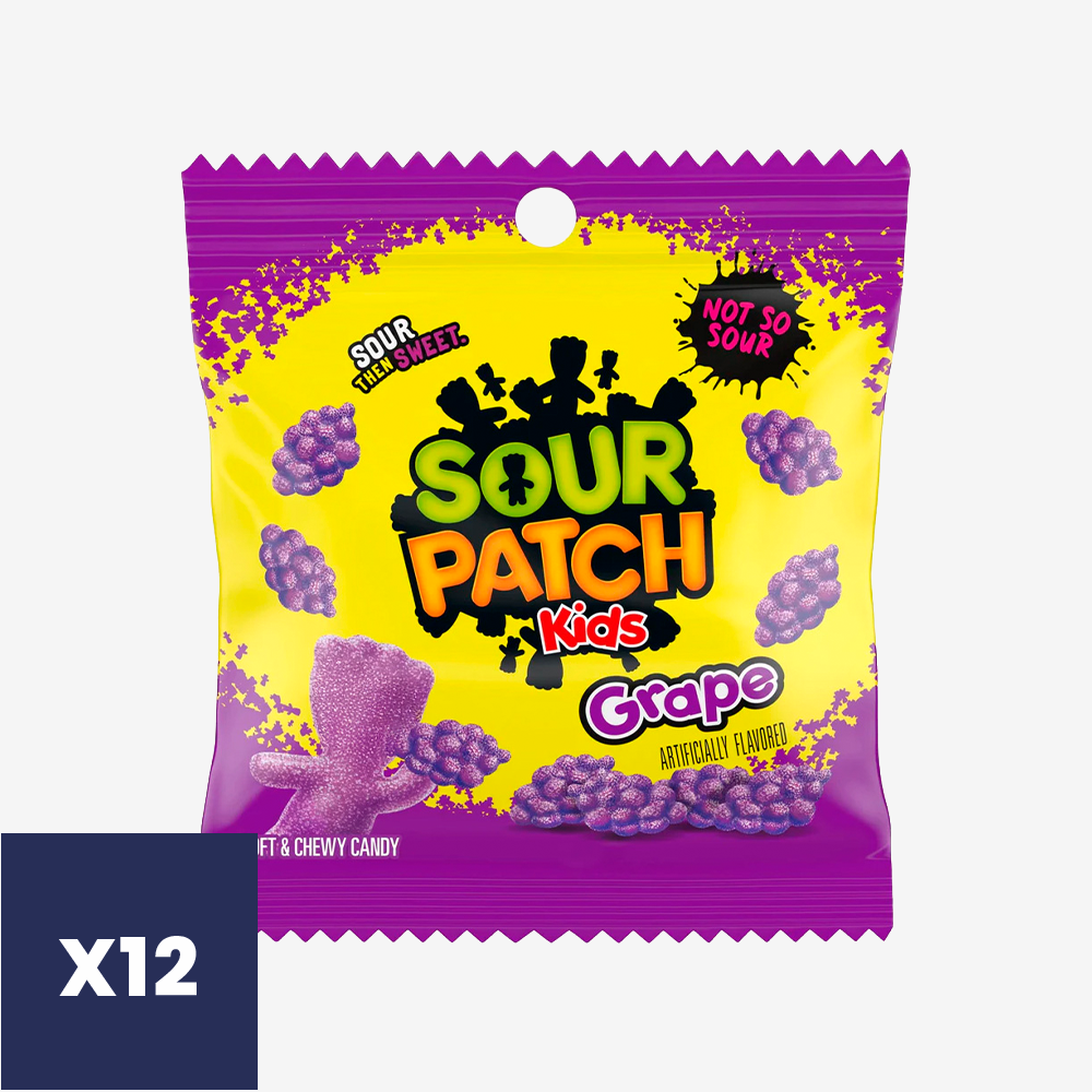 Gomitas Uva Sour Patch Kids 12 x 101 g