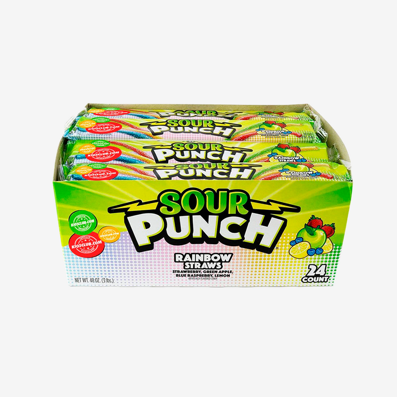 Gomitas Ácidas en Tubos Arcoíris Caja Sour Punch 24 un x 57 g
