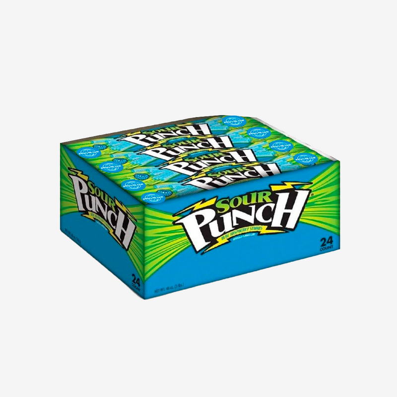 Gomitas Ácidas en Tubos Frambuesa Azul Caja Sour Punch 24 un x 57 g