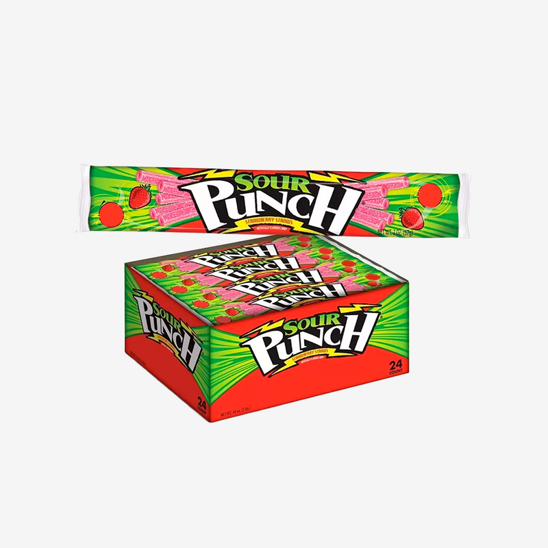 Gomitas Ácidas en Tubos Frutilla Sour Punch 24 un x 57 g