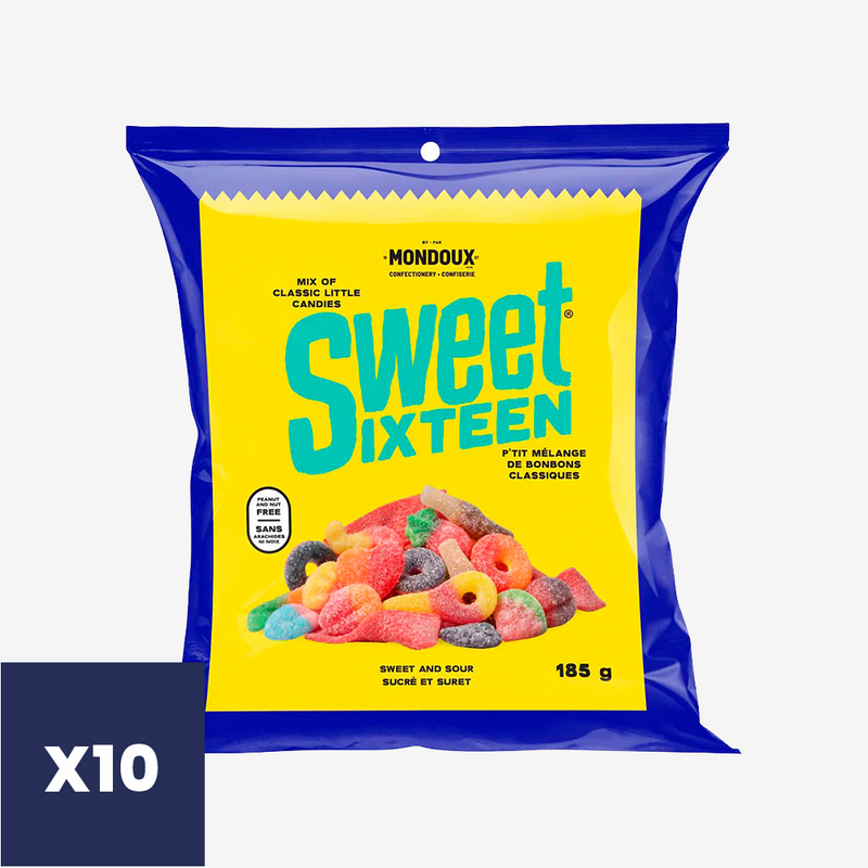 Gomitas Dulces y Acidas Sweet Sixteen Mondoux 10 x 185 g