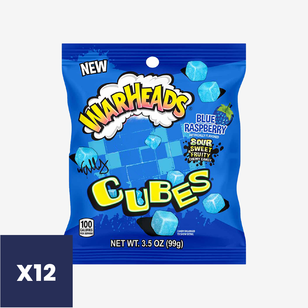 Caramelos Cubes Frambuesa Azul Warheads 12 x 99 g
