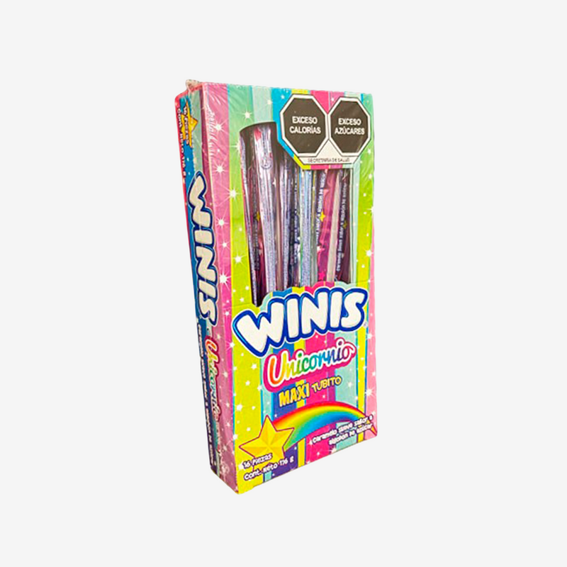 Caramelos Unicornio Maxi Tubito Winis 16 un x 12 g