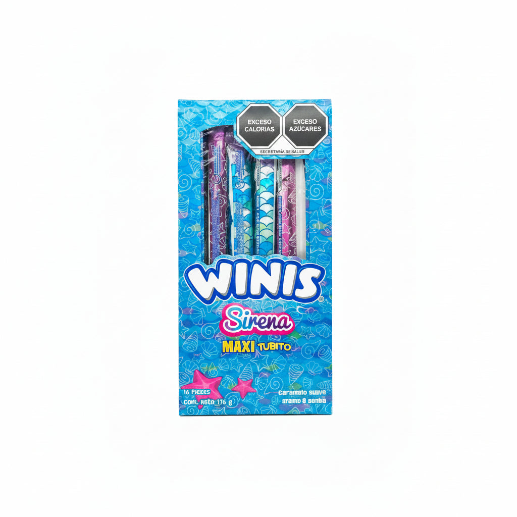 Caramelos Sirena Maxi Tubito Winis 16 un x 11 g