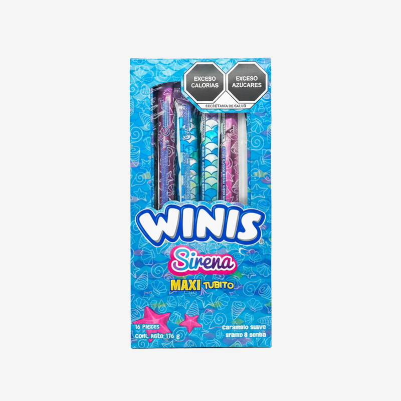Caramelos Sirena Maxi Tubito Winis 16 un x 11 g