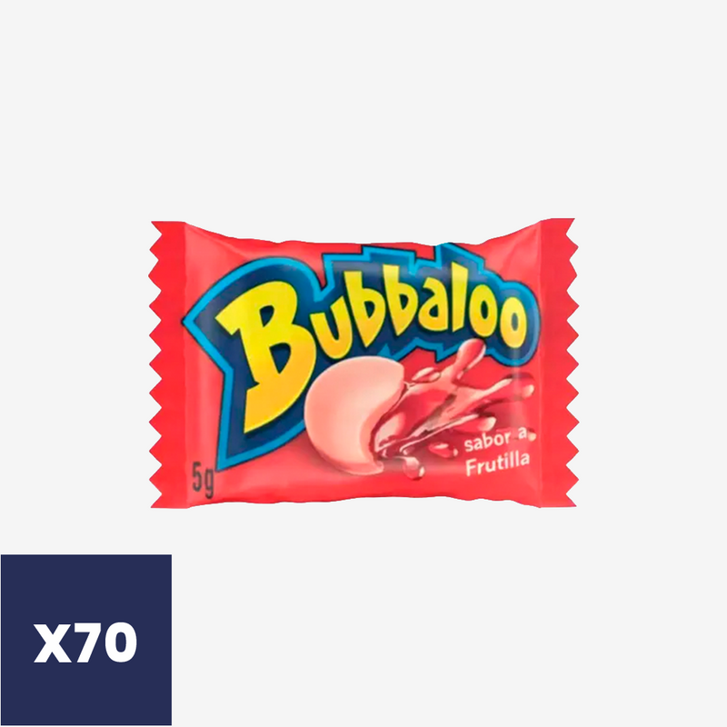 Chicles Frutilla Bubbaloo 70 un x 5.1 g