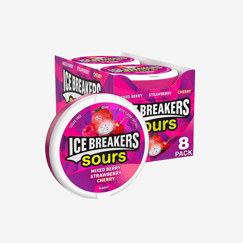 Caramelos Ácidos sin Azúcar Berry Ice Breakers 8 un x 36 g