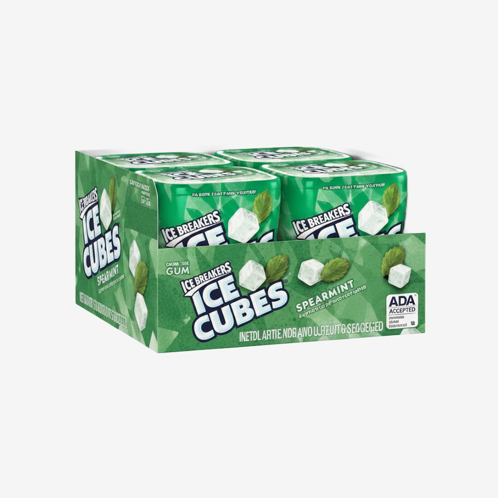 Ice Breakers Ice Cubes Sugar Free Gum, Wintergreen, 4 x 40 un