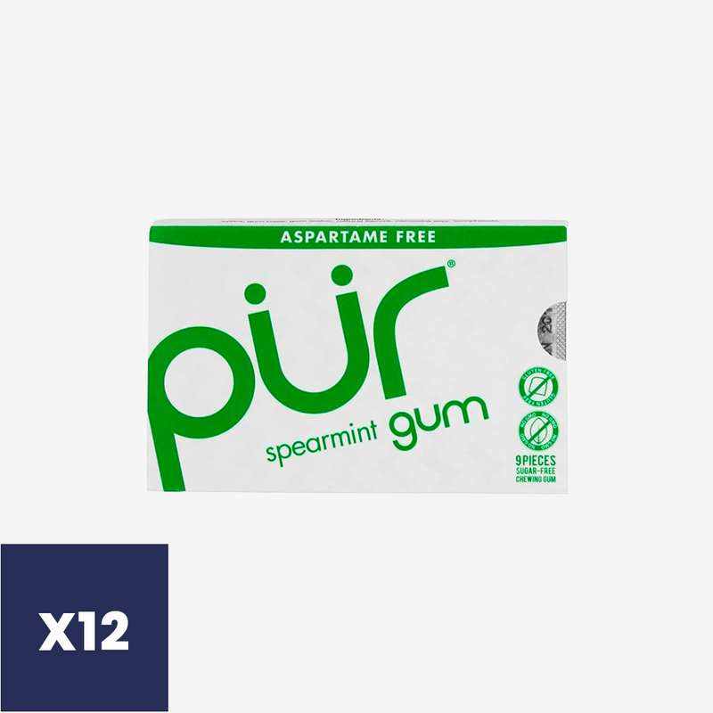 Chicles sin Azúcar Spearmint Pür 12 x 9 un