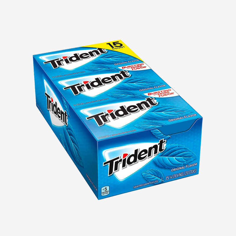 Chicles sin Azúcar Original Caja Trident 15 un x 26 g