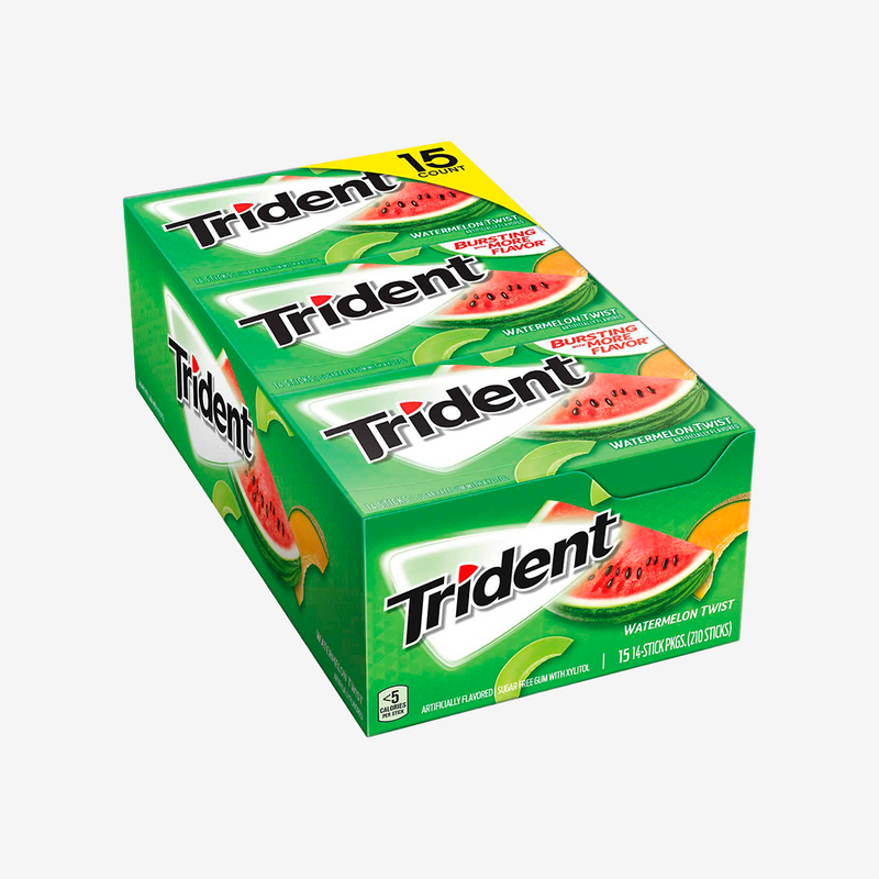 Chicles sin Azúcar Sandía Caja Trident 15 un x 26 g
