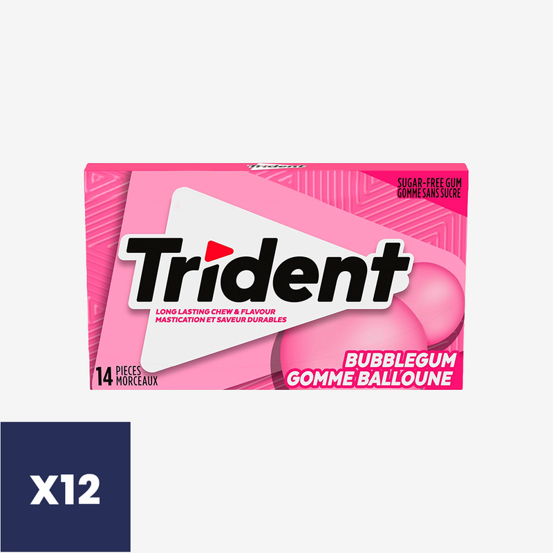 Chicles sin Azúcar Bubblegum Trident 12 x 14 un