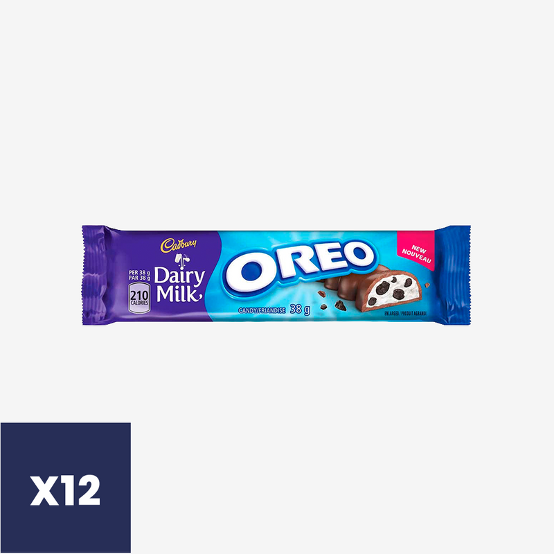 Barras de Oreo y Chocolate Dairy Milk Cadbury 12 un x 38 g