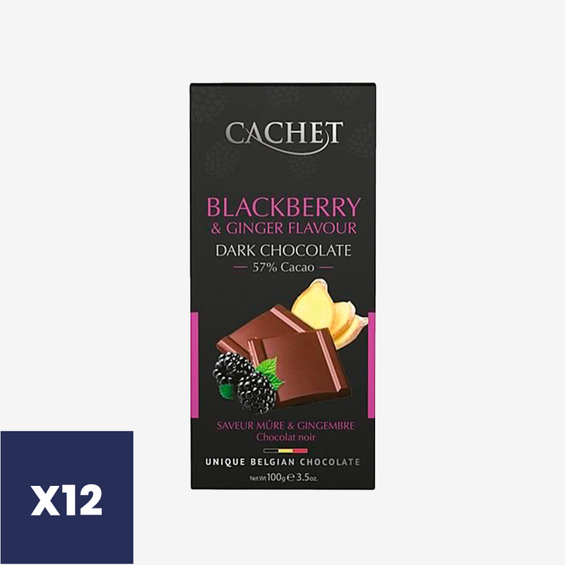 Barra Chocolate 57 Cacao Mora y Jengibre Cachet 12 x 100 g