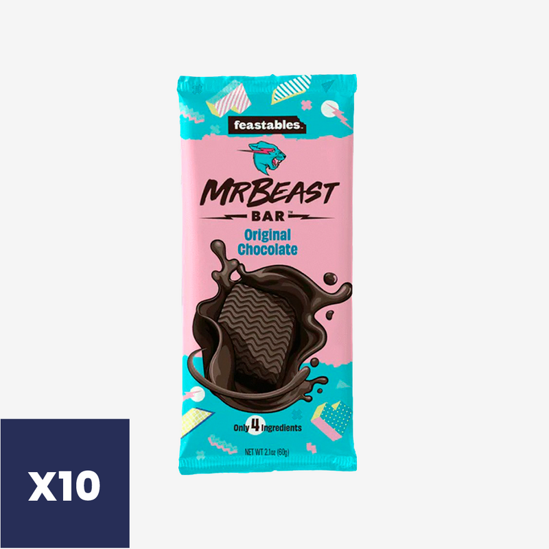 Barritas Mr. Beast Original Chocolate Feastables 10 un x 60 g