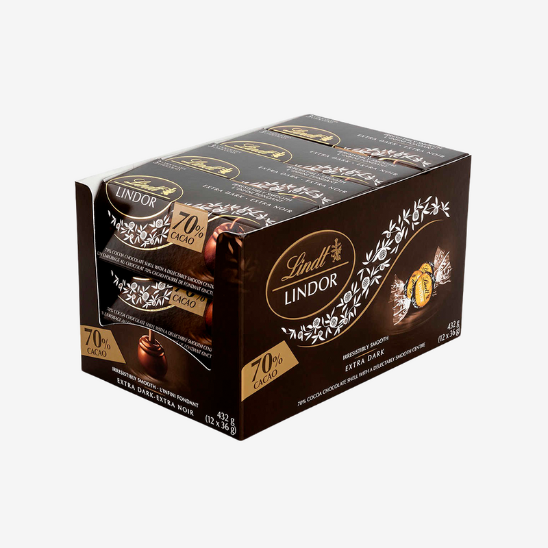 Chocolate Trufas Extra Negro 70 Lindt 12 un x 36 g