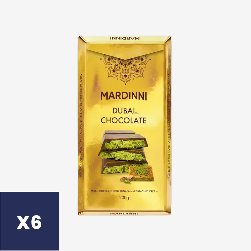 Barra Chocolate Dubai Mardinni 6 x 200 g