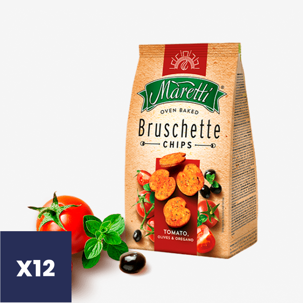 Tostadas Tomate Aceitunas y Orégano Bruschette Maretti Bakery 12 x 140 g