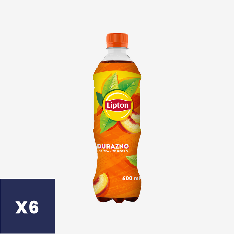 Té Helado Negro Durazno Lipton 6 x 600 ml
