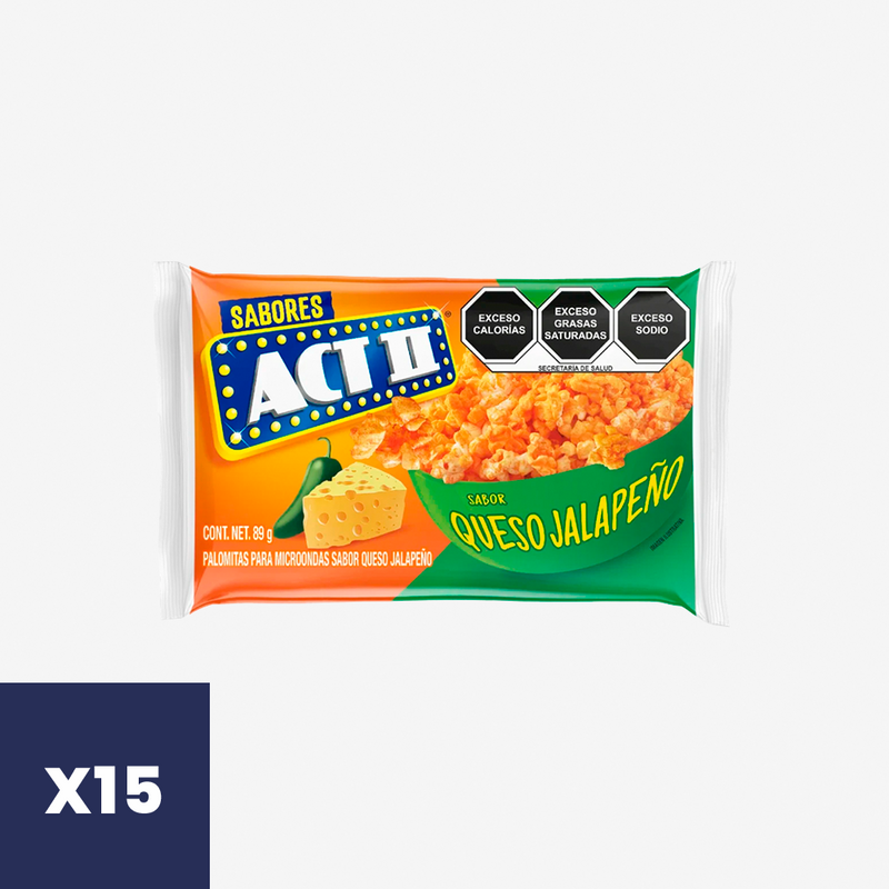 Cabritas para Microondas Queso Jalapeño ACT II Pack de 15 x 89 g