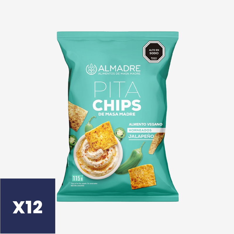 Pita Chips Jalapeño Almadre 12 x 115 g